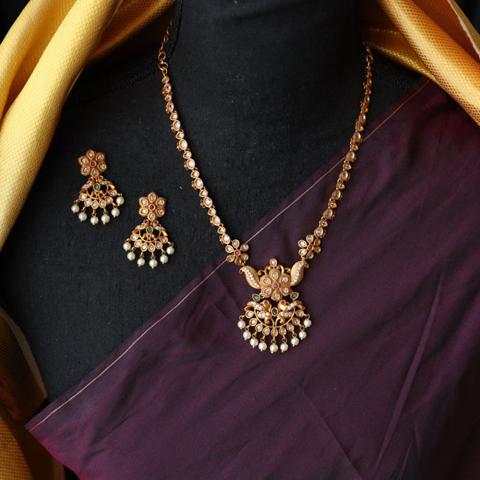 Antique short necklace with earrings SS10072