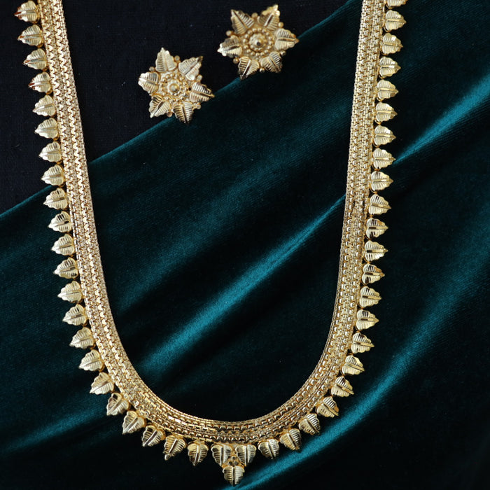 Heritage gold plated gold long necklace with earrings 13459332