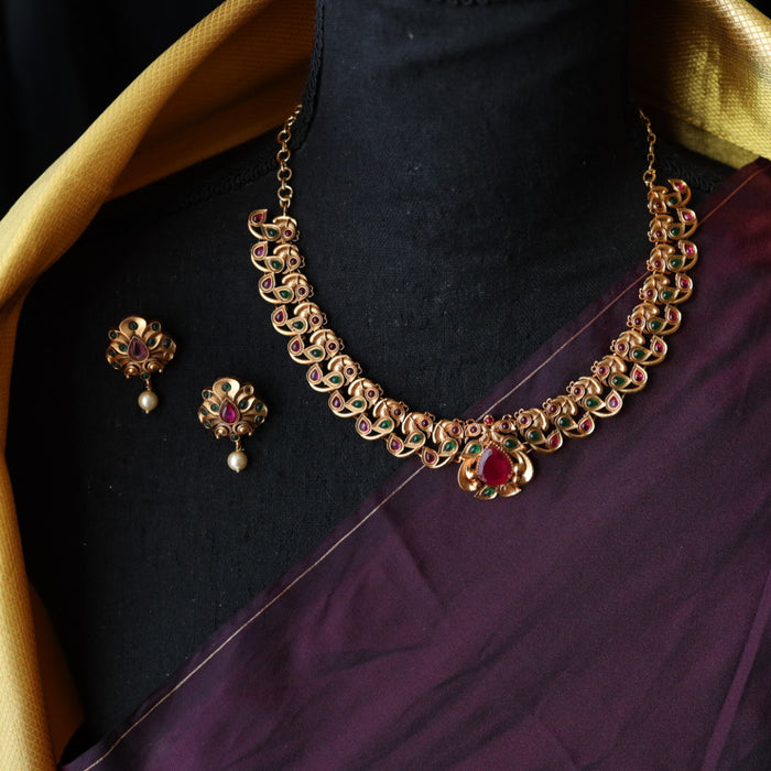 Antique short necklace with earrings SS10066