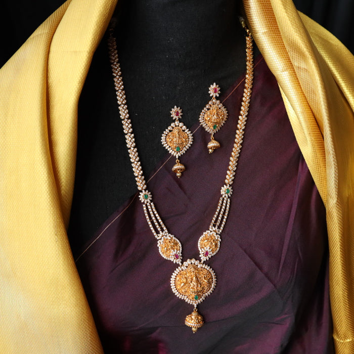 Antique temple long necklace with earrings LL10070