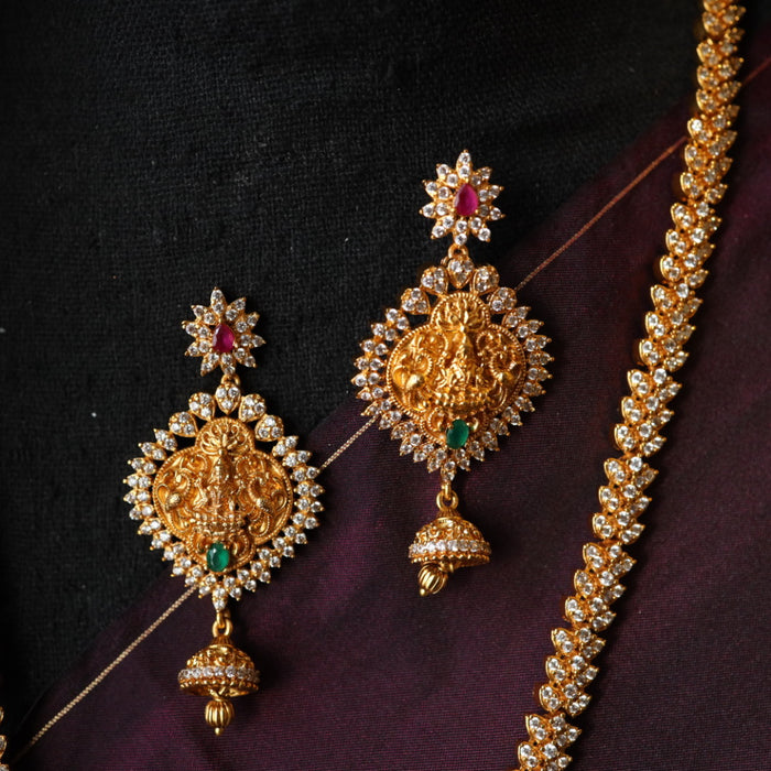 Antique temple long necklace with earrings LL10070