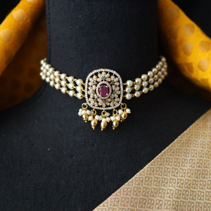 Padmini pearl choker necklace with earrings 1346322
