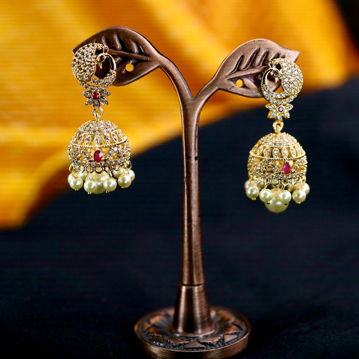 Heritage cz stone jumka earrings 12465