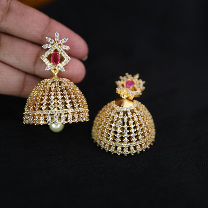 Heritage cz stone jumka earrings 12502