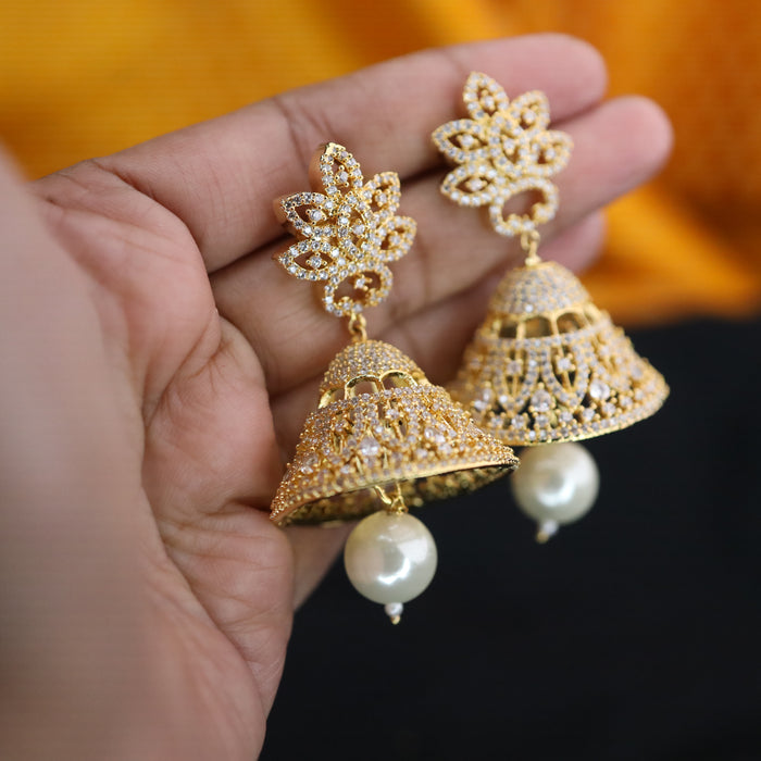 Heritage cz stone jumka earrings 23047