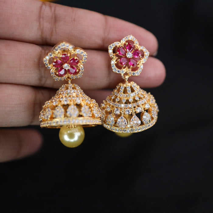 Heritage cz stone Jumka earrings 12515