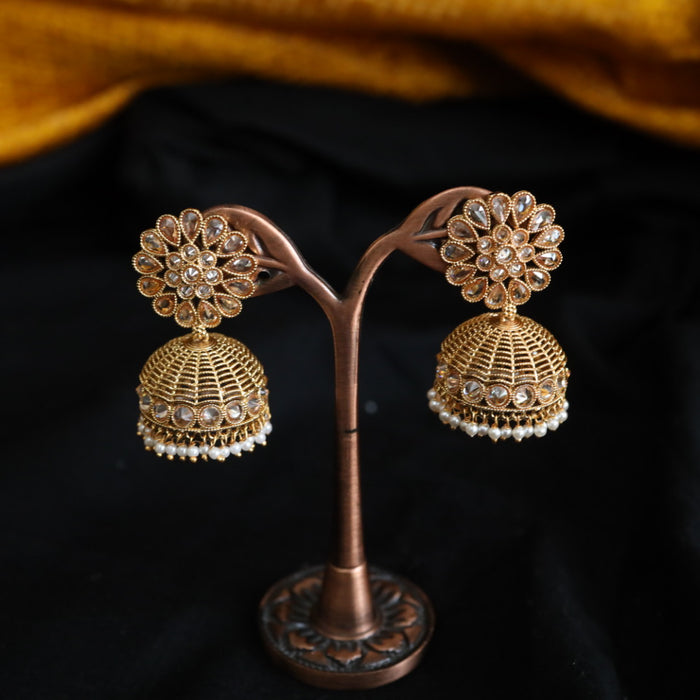 Antique gold and pearl  jumka earrings 2301322