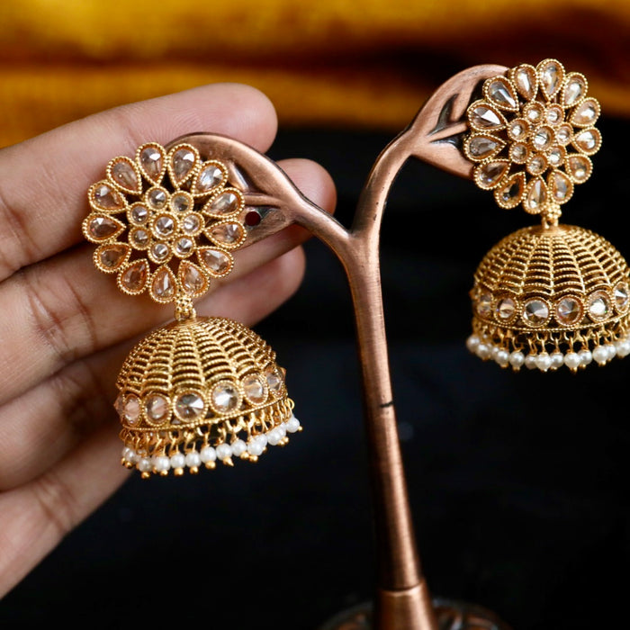 Antique gold and pearl  jumka earrings 2301322
