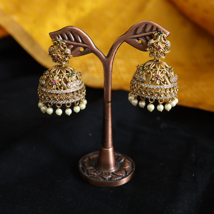 Antique gold jumka earrings 466686