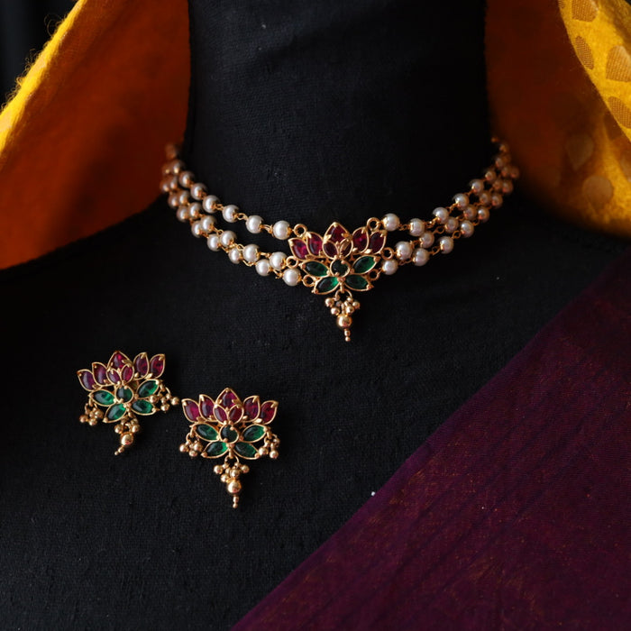 Padmini Antique choker necklace with earrings PAD012