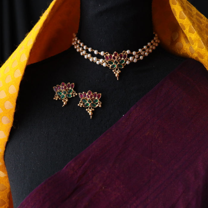 Padmini Antique choker necklace with earrings PAD012