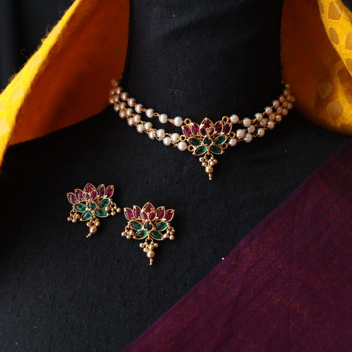 Padmini Antique choker necklace with earrings PAD012