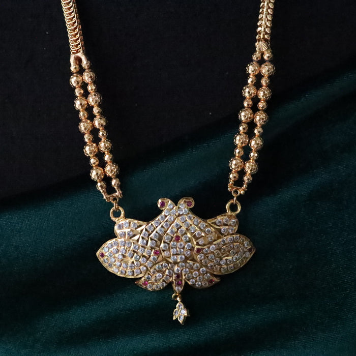 Heritage  padakam gold plated long necklace 2462
