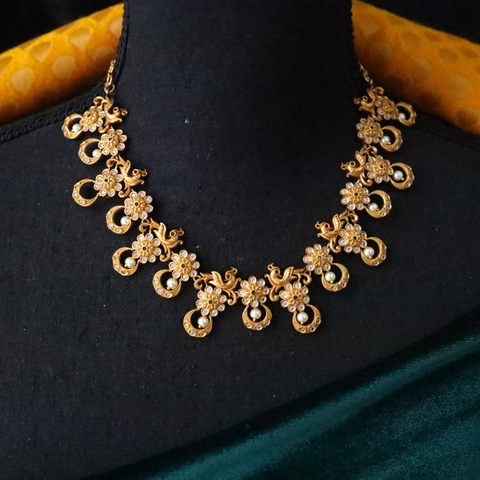 Antique short necklace and earring 15679