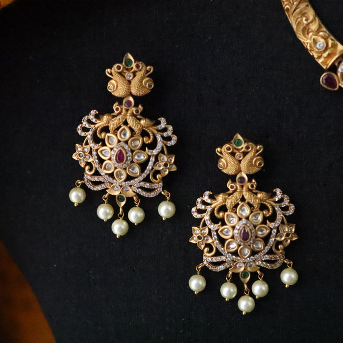 Antique short temple necklace and earring  1814