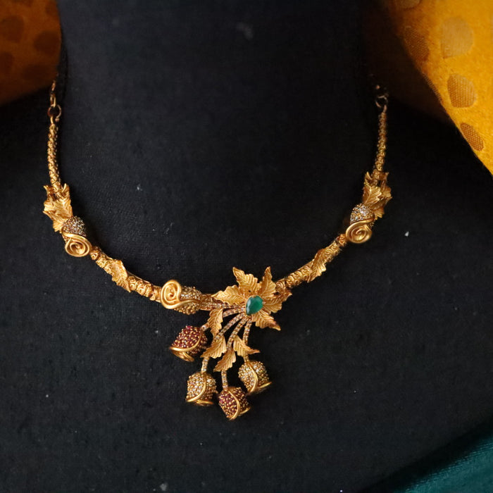 Antique short necklace and earring 15684