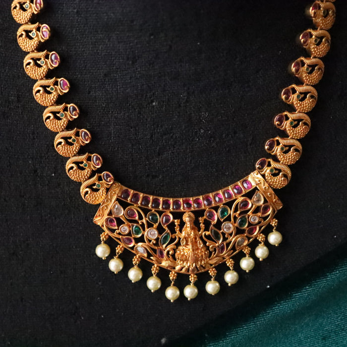 Antique gold short necklace and earring 1472