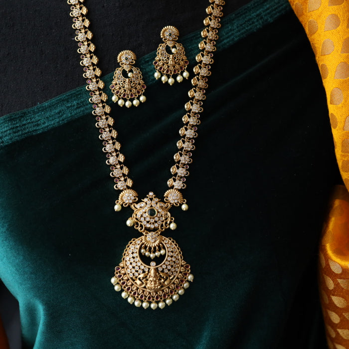 Antique temple long necklace with earrings LL010105