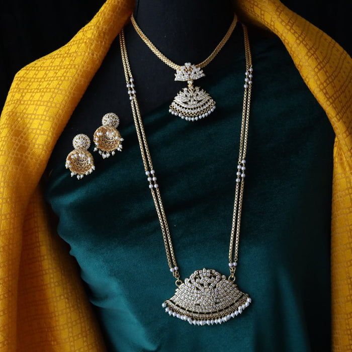 Heritage gold plated padakam necklace set 1765543