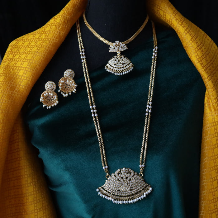 Heritage gold plated padakam necklace set 1765543