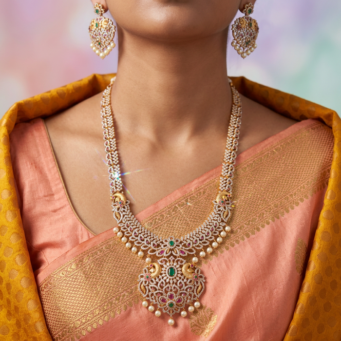 Antique long necklace with earrings LL010105