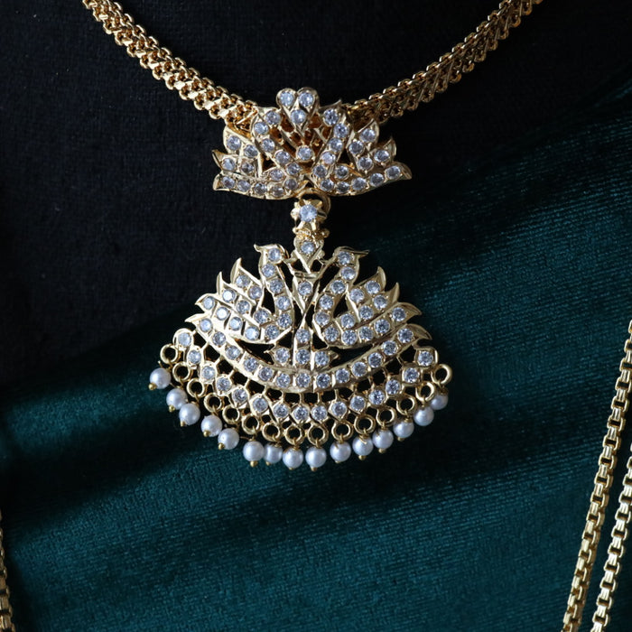 Heritage gold plated padakam necklace set 1765543