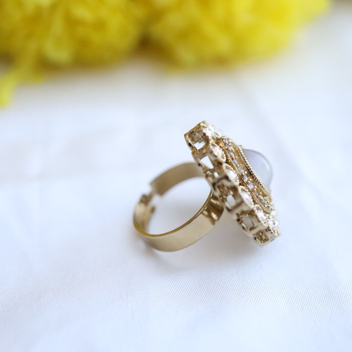 Trendy Antique stone adjustable ring - one size fits all 11346789