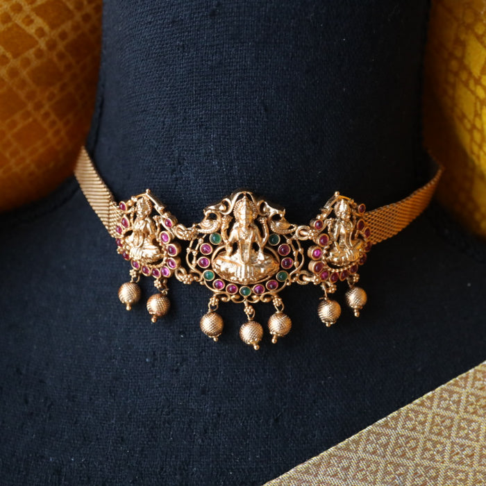 Antique temple choker necklace with earrings 988829