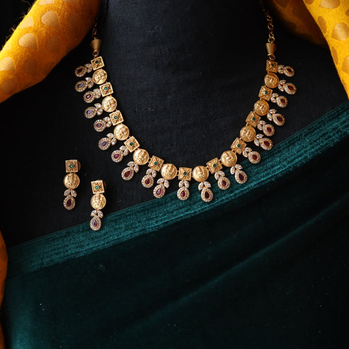 Clearance antique short necklace with earrings C0023