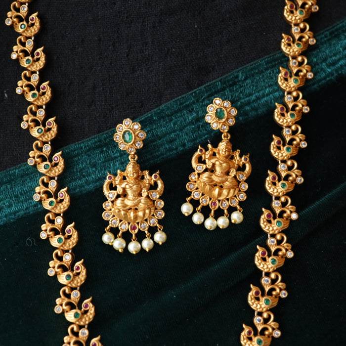 Antique long temple necklace with earrings LL04062