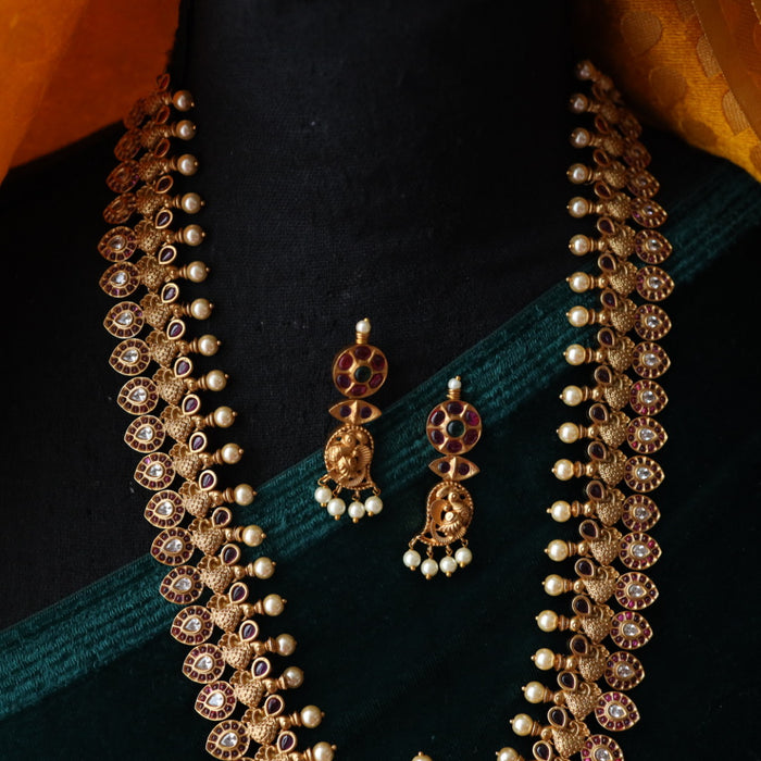 Antique long necklace with earrings C567