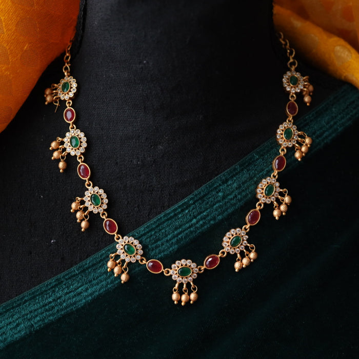 Antique short necklace with earrings TT02078