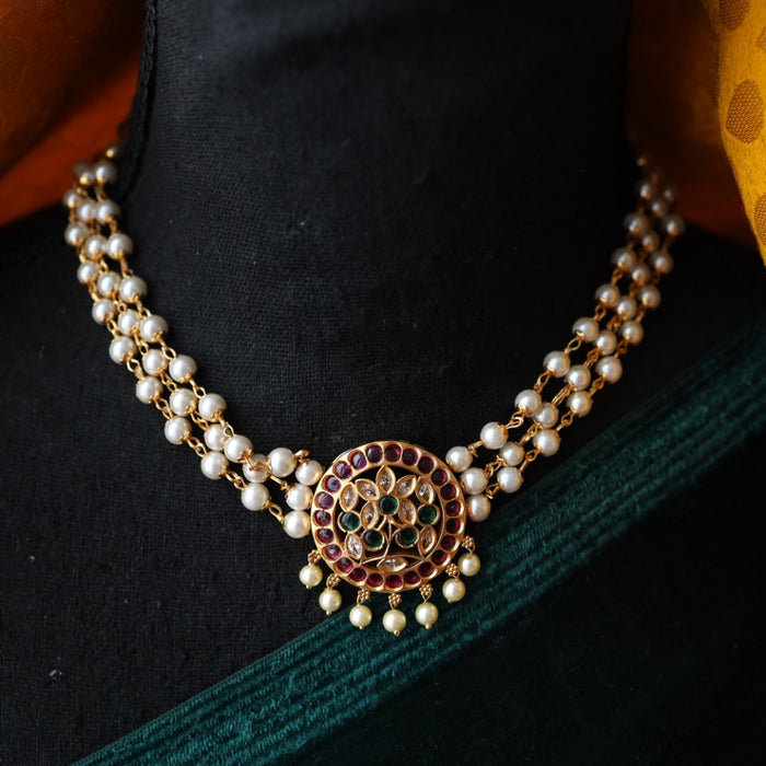 Padmini pearl choker necklace with earrings PAD087