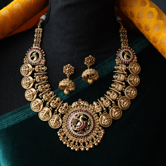 Antique temple short necklace with earrings SS11057