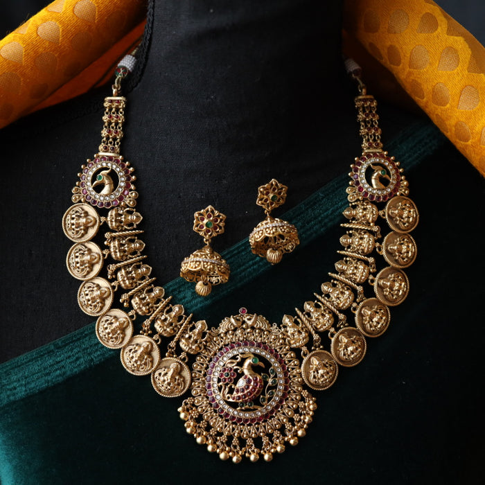 Antique temple short necklace with earrings SS11057