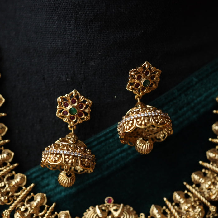 Antique temple short necklace with earrings SS11057