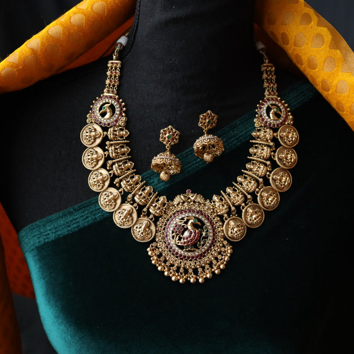 Antique temple short necklace with earrings SS11057