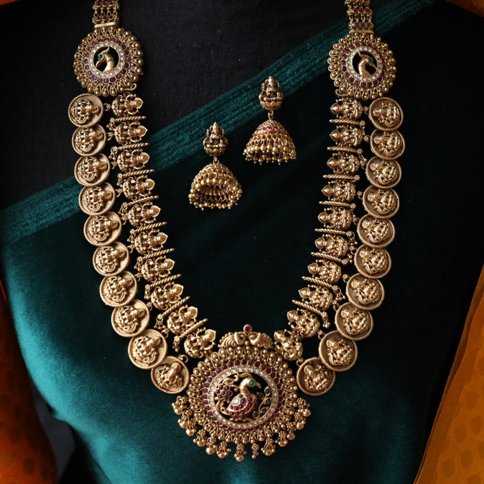 Antique long temple necklace with earrings LL04091