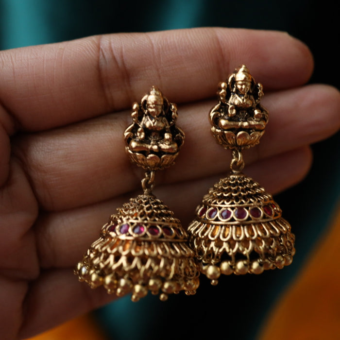 Antique long temple necklace with earrings LL04091