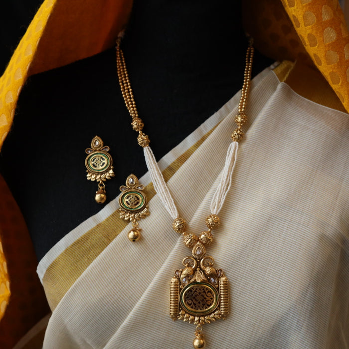 Padmini Antique long necklace with earrings PAD057