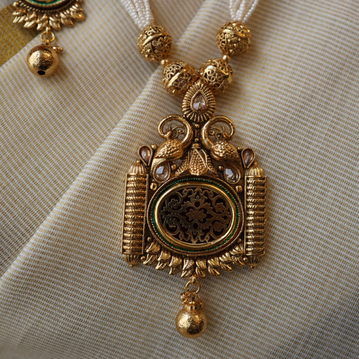 Padmini Antique long necklace with earrings PAD057