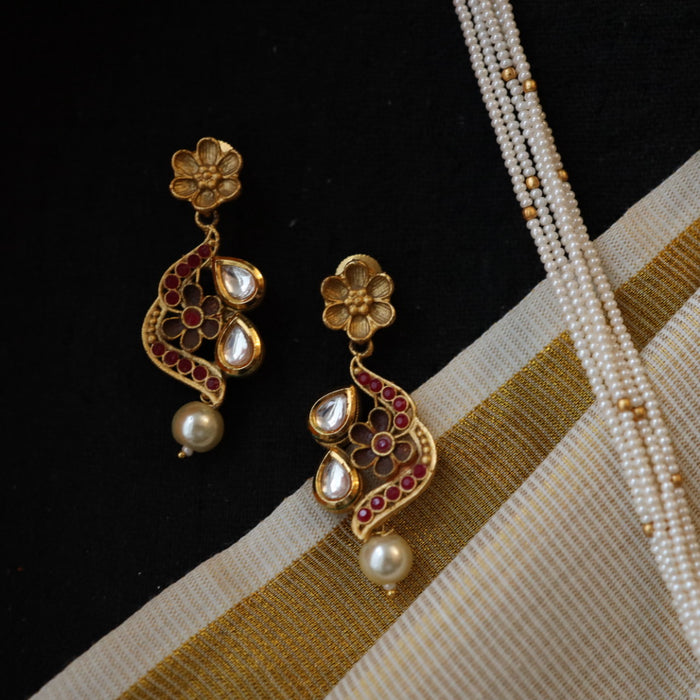 Padmini pearl Antique necklace with earrings PAD049