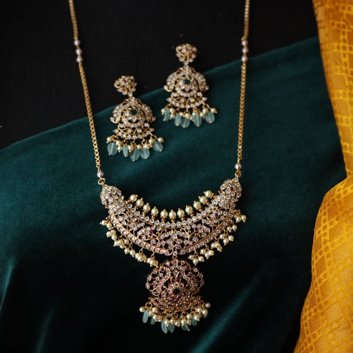 Antique Padakam pearl chain with earrings 2334111