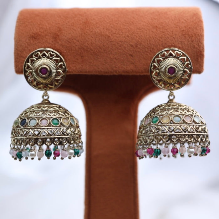Trendy pearl antique jumka earrings 23047