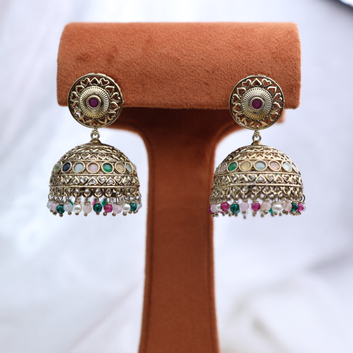 Trendy pearl antique jumka earrings 23047