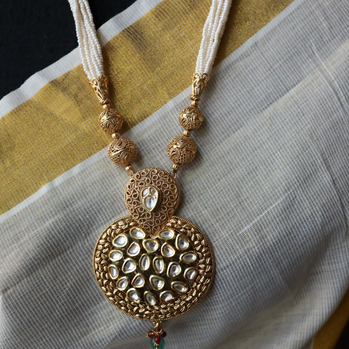 Padmini pearl long pendant necklace with earrings PAD099