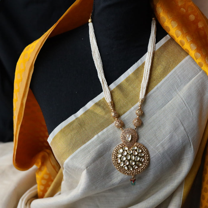 Padmini pearl long pendant necklace with earrings PAD099