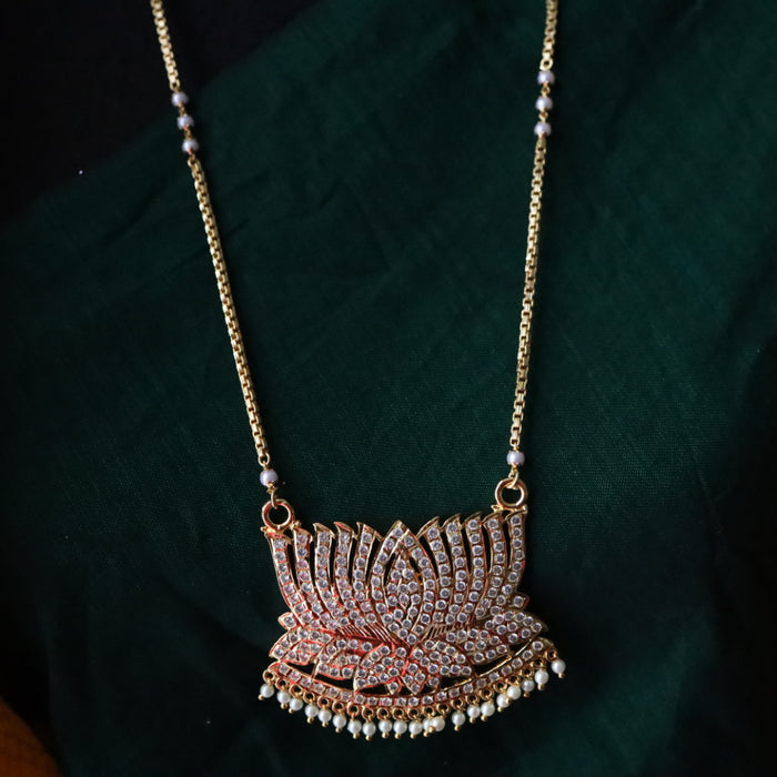 Heritage gold plated white padakam necklace 1657522