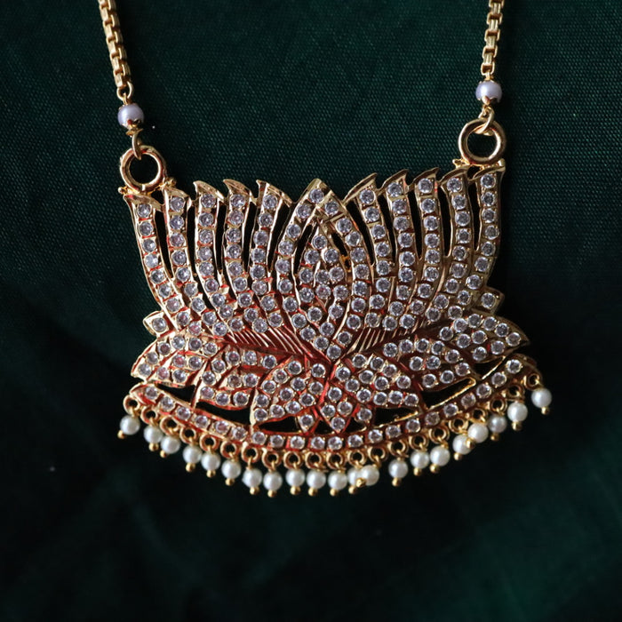 Heritage gold plated white padakam necklace 1657522