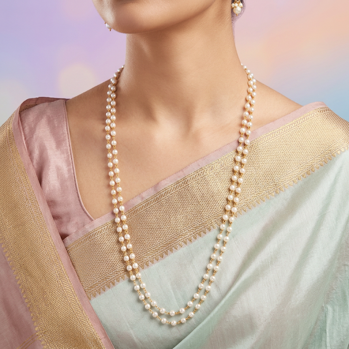 Heritage gold plated pearl chain 1657587